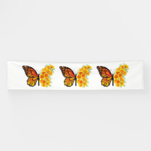 Blume Butterfly mit gelbem Kalifornien-Mohn Banner