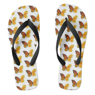 Blume Butterfly mit gelbem Kalifornien-Mohn Flip Flops