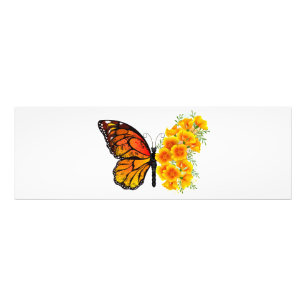 Blume Butterfly mit gelbem Kalifornien-Mohn Fotodruck