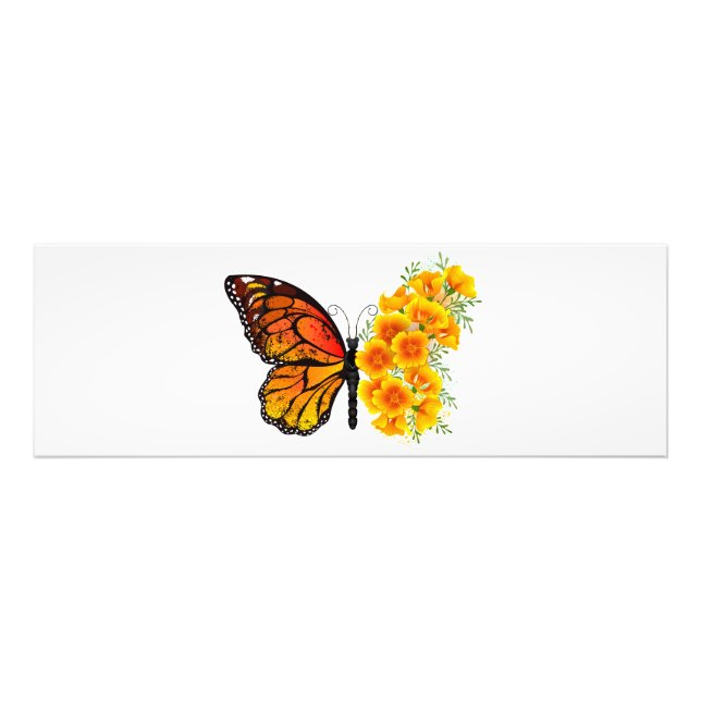 Blume Butterfly mit gelbem Kalifornien-Mohn Fotodruck (Vorne)