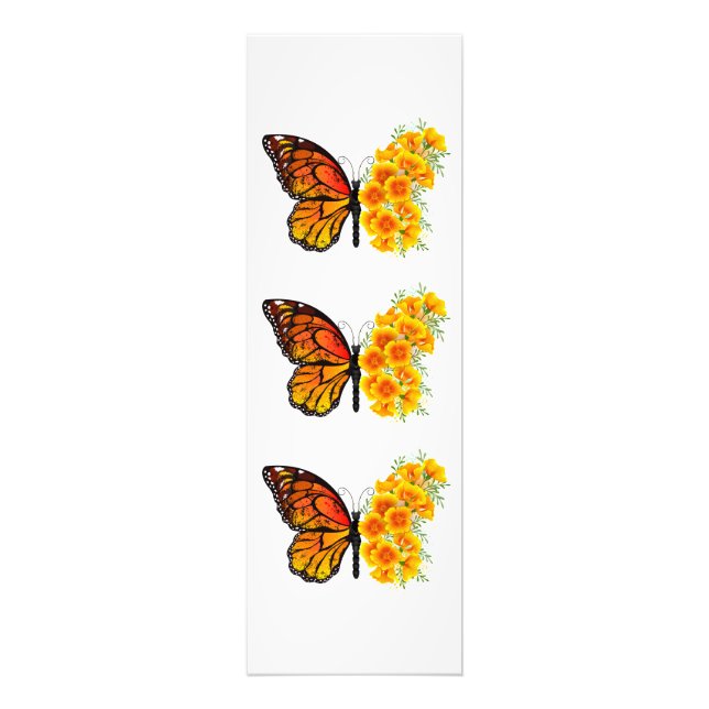 Blume Butterfly mit gelbem Kalifornien-Mohn Fotodruck (Vorne)