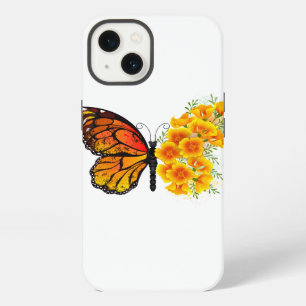 Blume Butterfly mit gelbem Kalifornien-Mohn iPhone Hülle