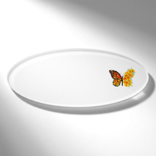 Blume Butterfly mit gelbem Kalifornien-Mohn Namenschild
