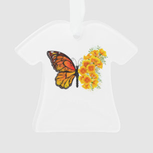 Blume Butterfly mit gelbem Kalifornien-Mohn Ornament