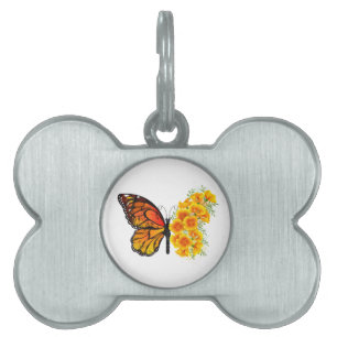 Blume Butterfly mit gelbem Kalifornien-Mohn Tiermarke