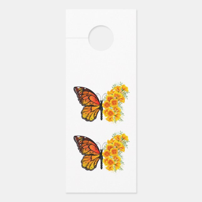 Blume Butterfly mit gelbem Kalifornien-Mohn Türanhänger (Vorderseite)