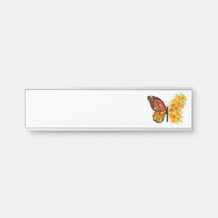 Blume Butterfly mit gelbem Kalifornien-Mohn Türschild