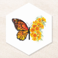 Blume Butterfly mit gelbem Kalifornien-Mohn