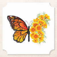 Blume Butterfly mit gelbem Kalifornien-Mohn