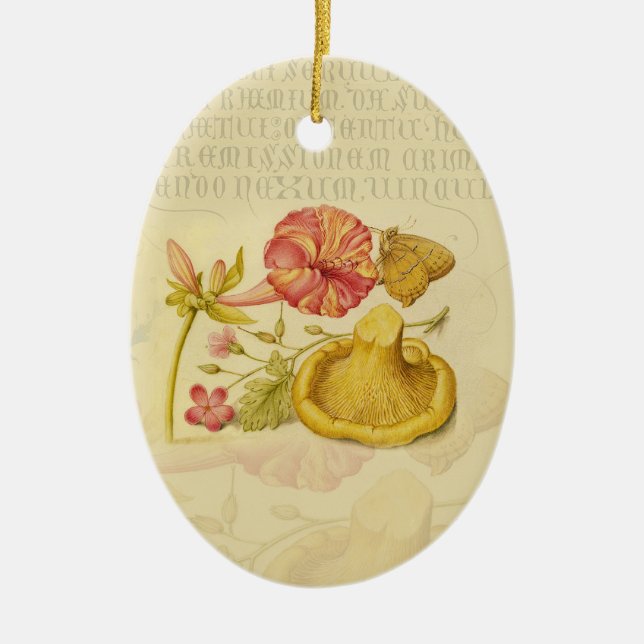 Blume Butterfly Mushroom Wasserfarbe Malerei Keramik Ornament (Vorne)