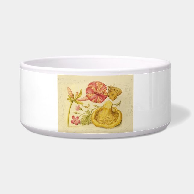Blume Butterfly Mushroom Wasserfarbe Malerei Napf (Vorderseite)