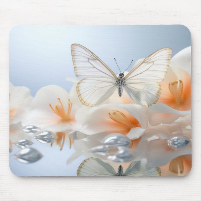 Blume Butterfly Nature Serene Tranquil Mousepad (Vorne)