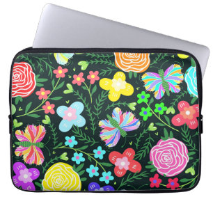 Blume Butterfly Regenbogen Laptopschutzhülle