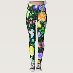 Blume Butterfly Regenbogen Leggings