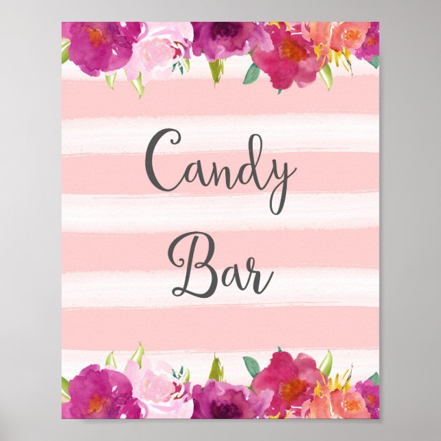 Blume Candy Bar Wedding Poster Printwerbung (Vorne)