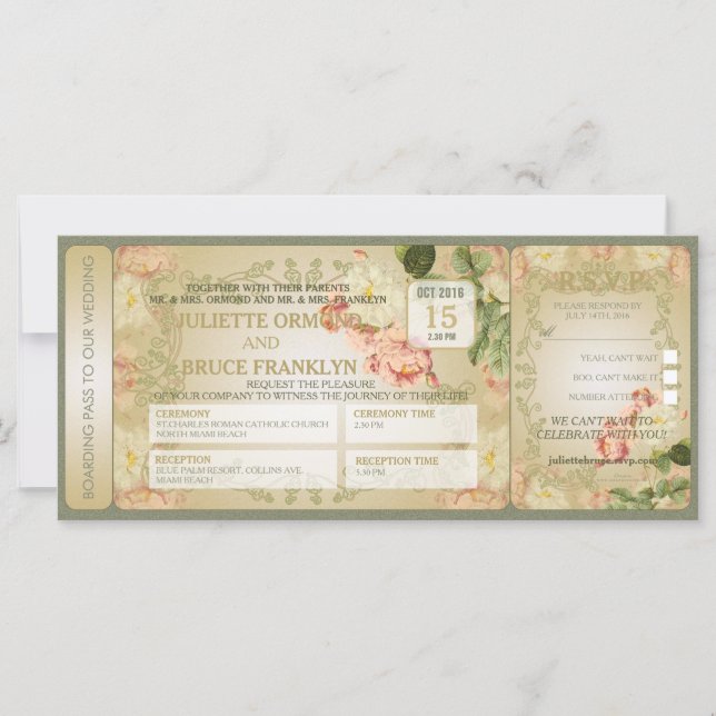 Blume Cards - Einladungskarte für Hochzeiten (Vorderseite)