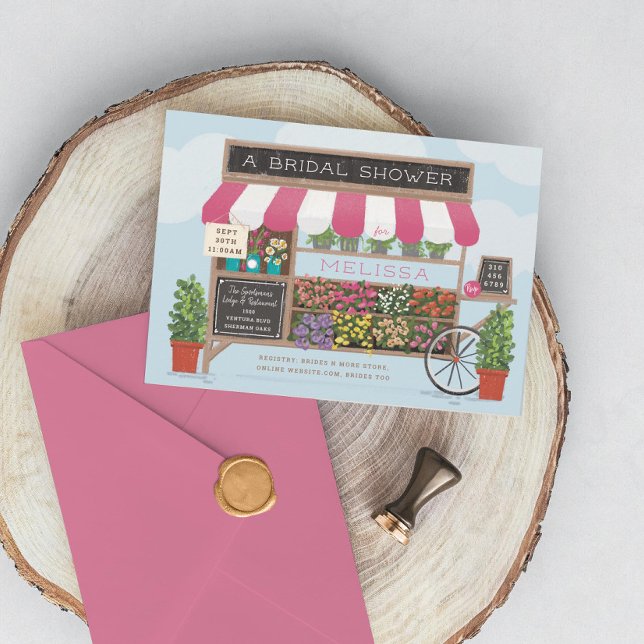 Blume Cart Farmer's Market Brautparty Einladung (Von Creator hochgeladen)
