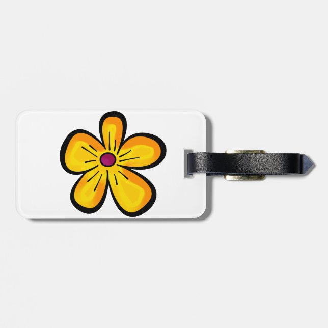 Blume Cartoon Gepäckanhänger (Rückseite horizontal)