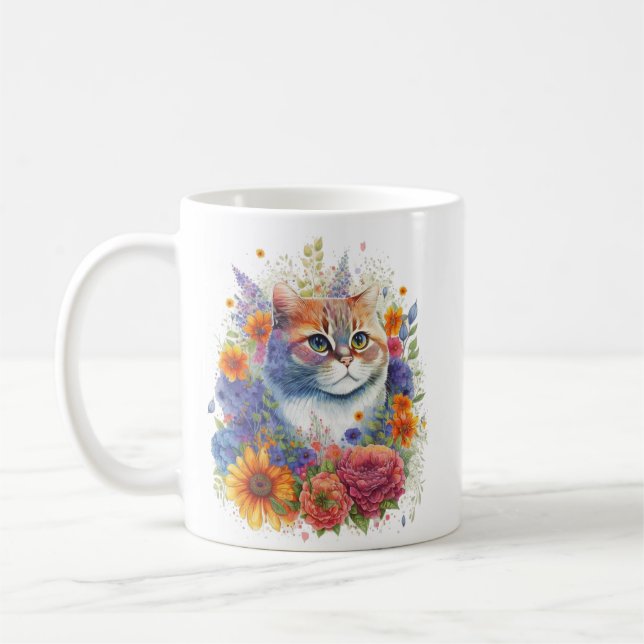 Blume Cat #3 Kaffeetasse (Links)