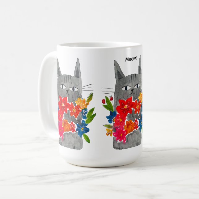Blume Cat Kaffeetasse (Vorderseite Links)