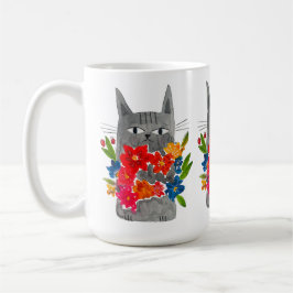 Blume Cat Kaffeetasse