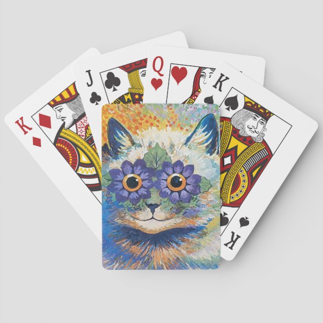 Blume Cat von Louis Wain Spielkarten (Rückseite)