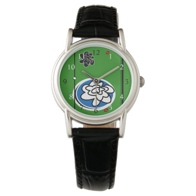 Blume-Chic-Uhr Armbanduhr (Vorderseite)