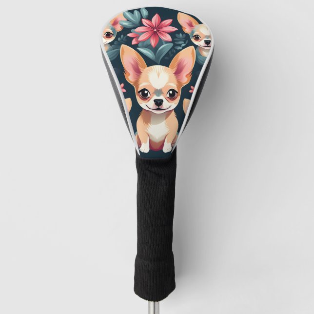 Blume Chihuahua Pet Golf Headcover (Vorderseite)