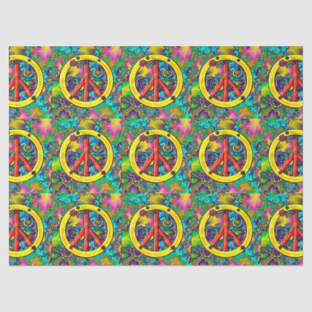 Blume Child Psychedelic Mixed Media Seidenpapier (Vorderseite)