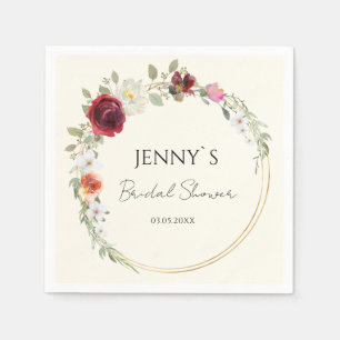 Blume Circle Wedding Brautparty Serviette
