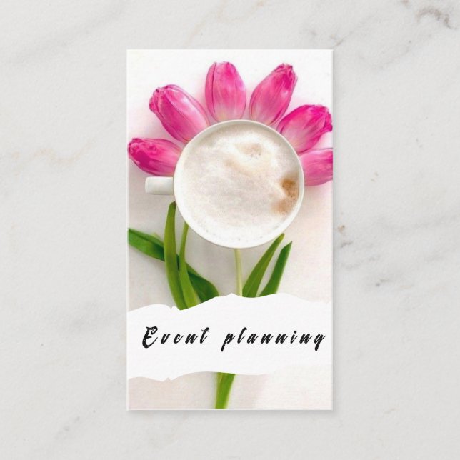 Blume Coffee Event Planning Moderne Visitenkarte (Vorderseite)