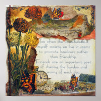 Blume-Collage für Mixed-Media-Butterfliegen