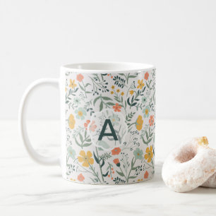 Blume Coral Mustard Monogram Vivid Kaffeetasse