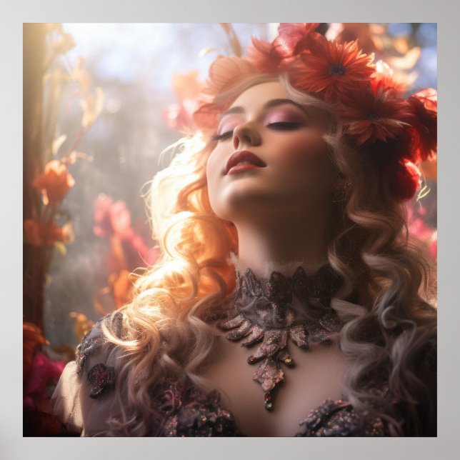 Blume Crown Lady Poster (Vorne)