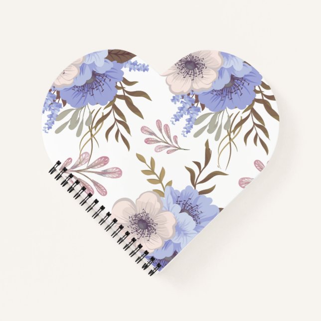 Blume Custom Heart Shapal Spiral Notizbuch (Vorderseite)