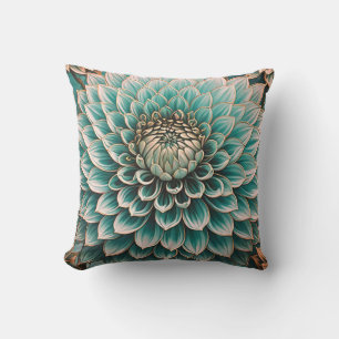 Blume Dahlia Aquamarines Aqua Ticino Kissen