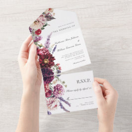 Blume Dahlia Bunch Hochzeit im Herbst Florals All In One Einladung