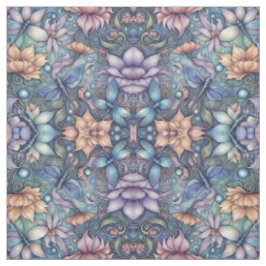 Blume Damask Blue Gold Design Stoff