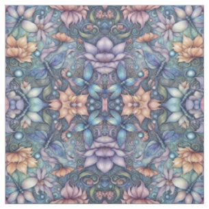Blume Damask Blue Gold Design Stoff