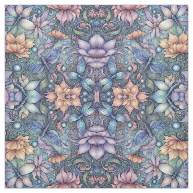 Blume Damask Blue Gold Design Stoff (Muster)