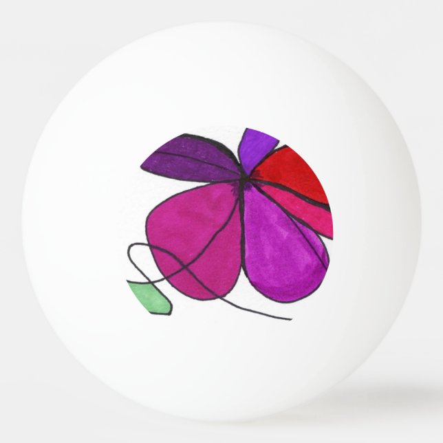 "Blume Dance" Abstrakt Ping Pong Ball Tischtennisball (Rückseite)