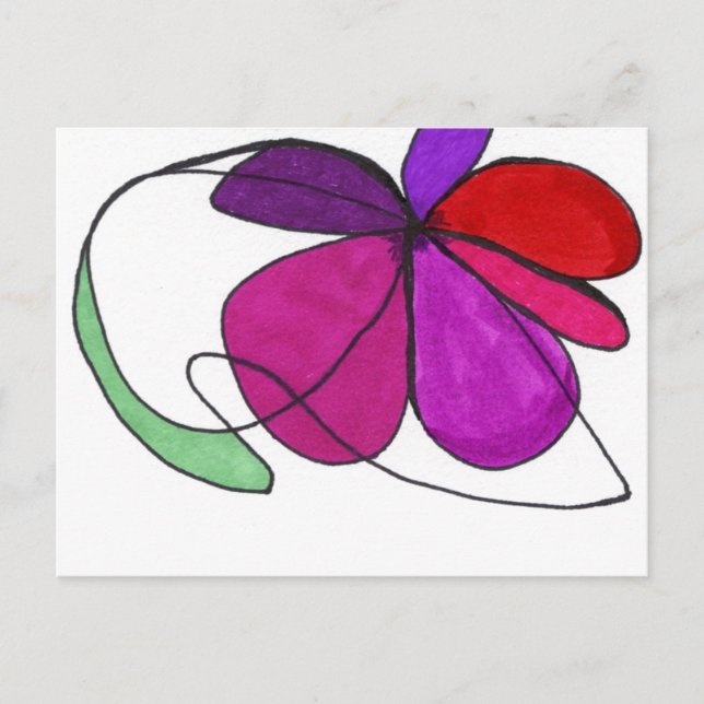 "Blume Dance" Abstrakte Postkarte (Vorderseite)