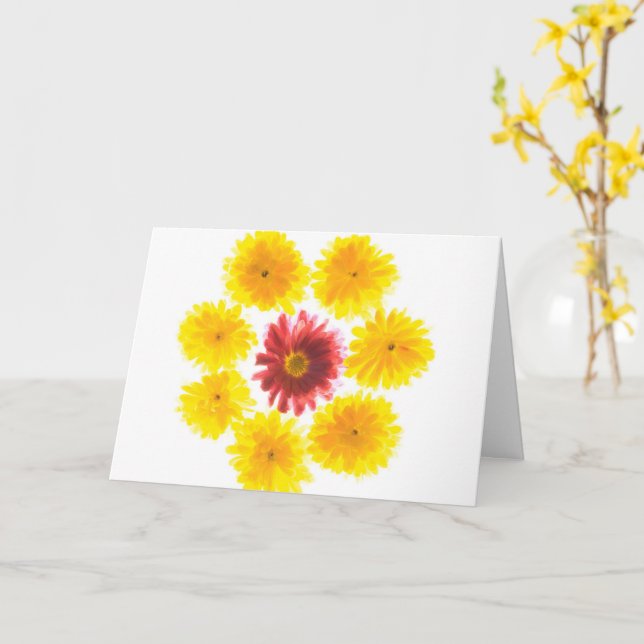 Blume Dance Chrysanthemum wird gut Karte (Gelbe Blume)