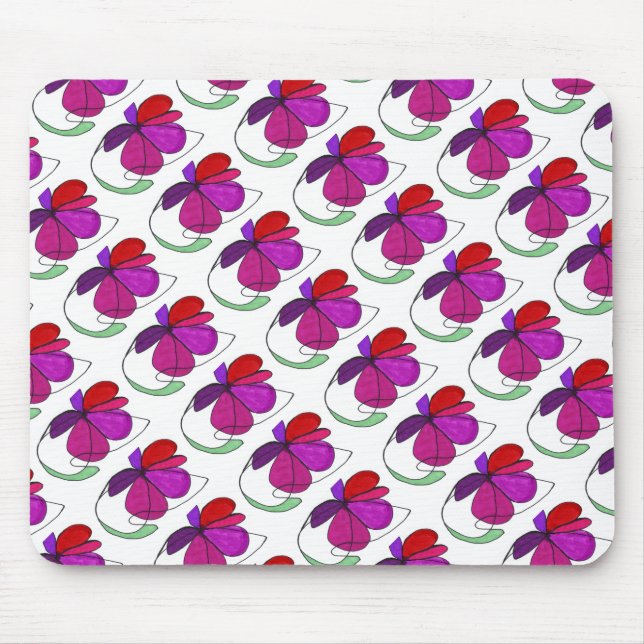 "Blume Dance" geteerter abstrakter Design Mousepad (Vorne)