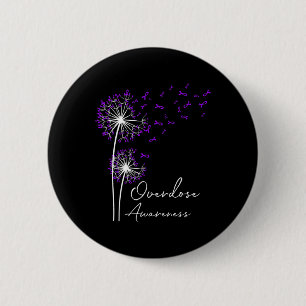 Blume Dandelion Faith Hope Liebe Lila Überdosierun Button