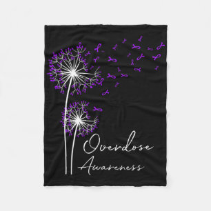 Blume Dandelion Faith Hope Liebe Lila Überdosierun Fleecedecke
