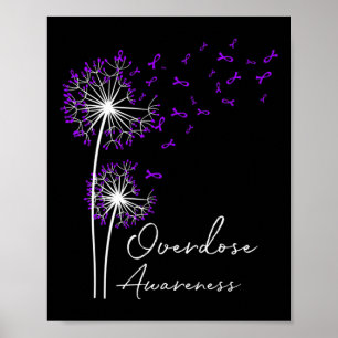 Blume Dandelion Faith Hope Liebe Lila Überdosierun Poster