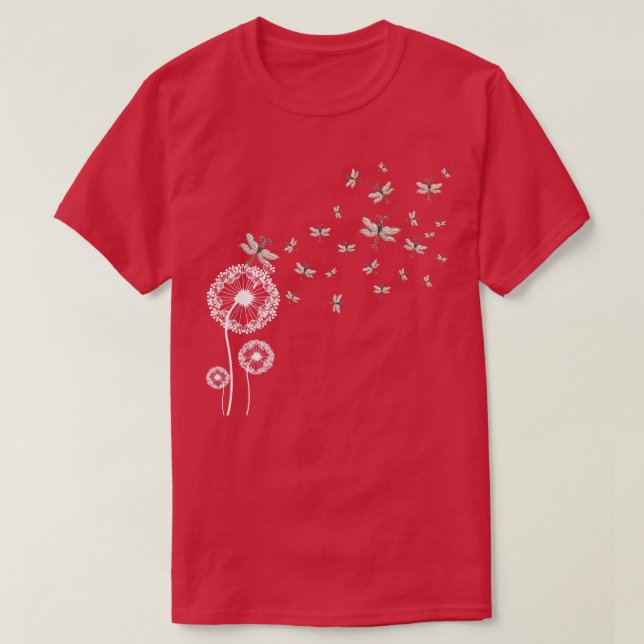 Blume Dandelion Insect Dragonflies T-Shirt (Design vorne)