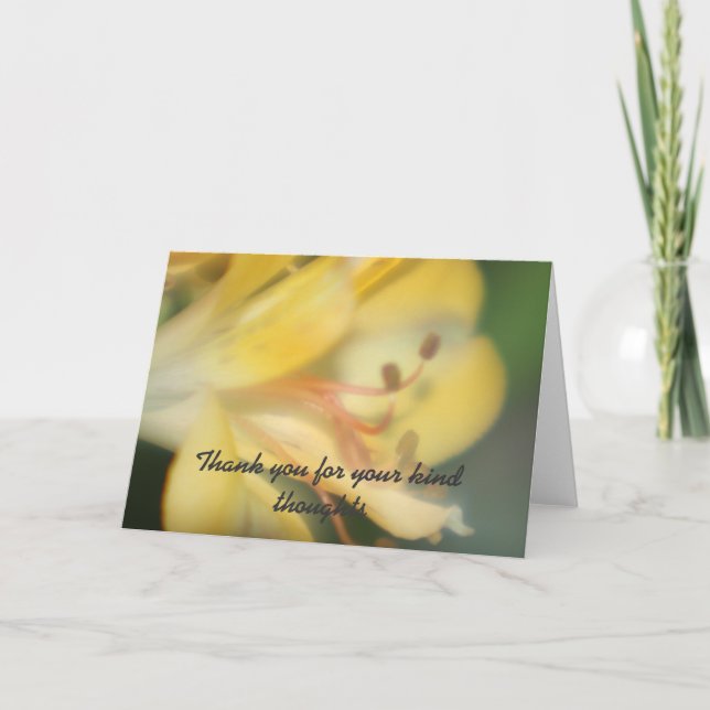 Blume danken Ihnen für Ihre nette Gedanken Karte (Vorderseite)