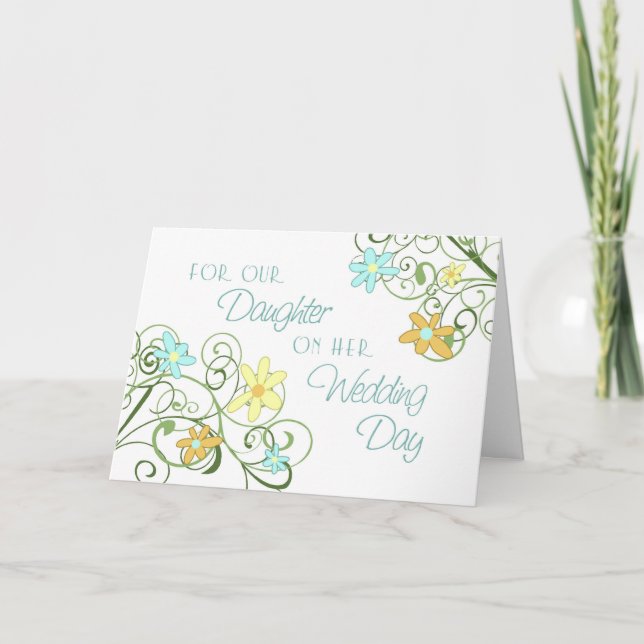 Blume Daughter Hochzeit Glückwunschkarte Karte (Vorderseite)